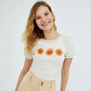 Urban Outfitters Sunny Faces Baby-Tee